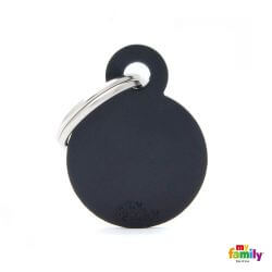 Médaille Basic petit cercle alu noir