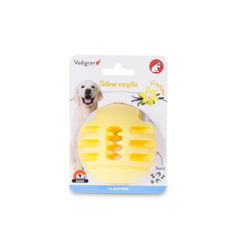 JOUET CHIEN TPR BALLE YELLOW VANILLA 8cm