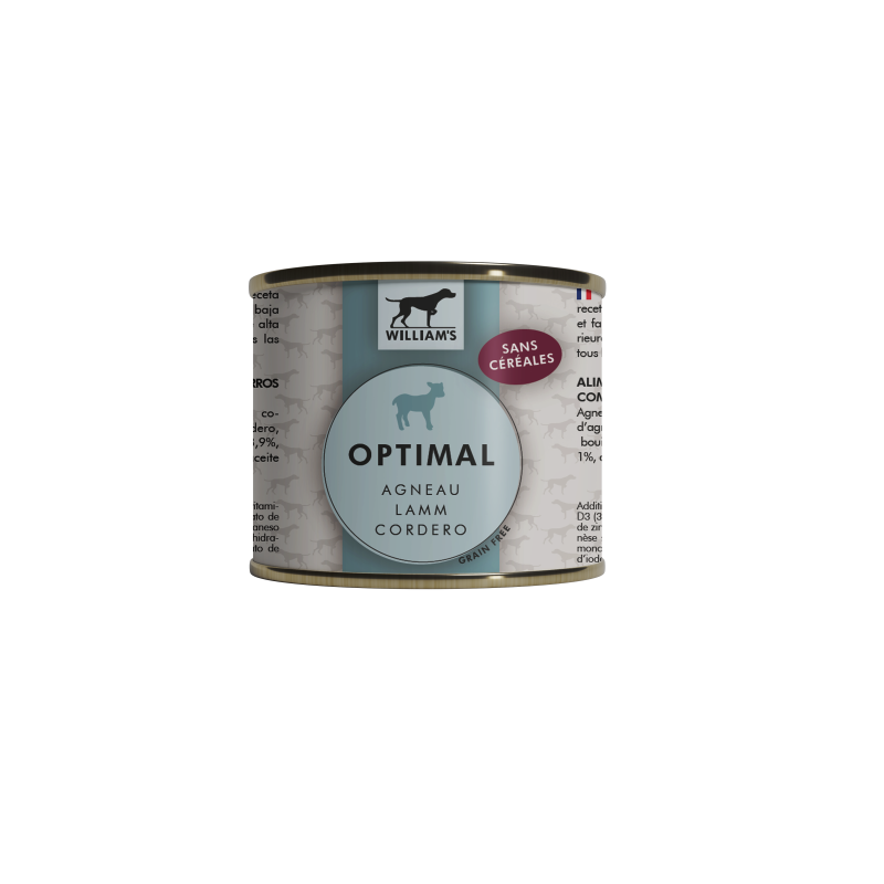 WILLIAM'S OPTIMAL AGNEAU 200gr pour chien