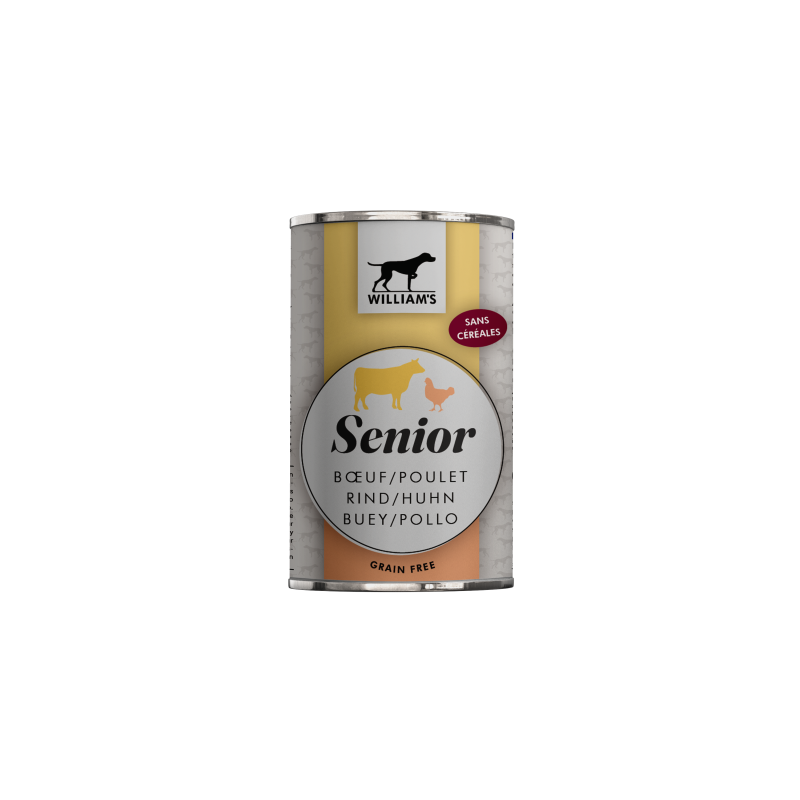 WILLIAM'S SENIOR BOEUF/POULET 395gr pour chien