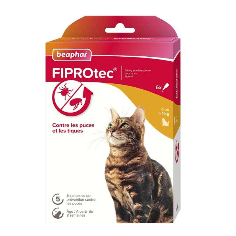 FIPROTEC SPOT-ON CHATS PUCES & TIQUES 6x0.5ml
