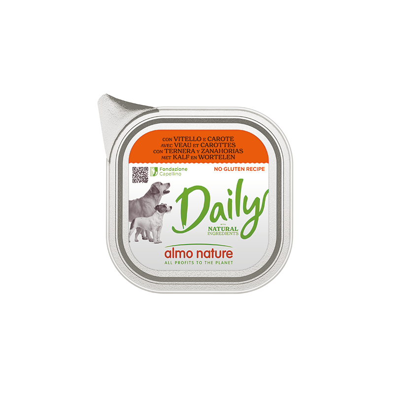 ALMO CHIEN DAILY NO GLUTEN VEAU/CAROTTES 100gr