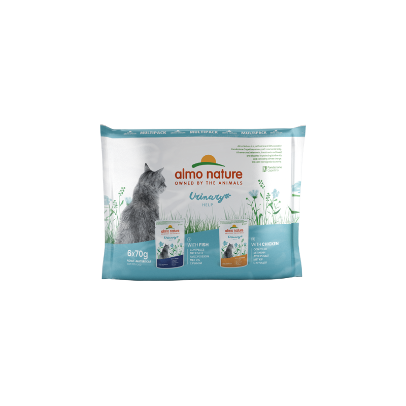 ALMO CHAT HOLISTIC FONCTIONNEL URINARY POISSON/POULET 6x70gr