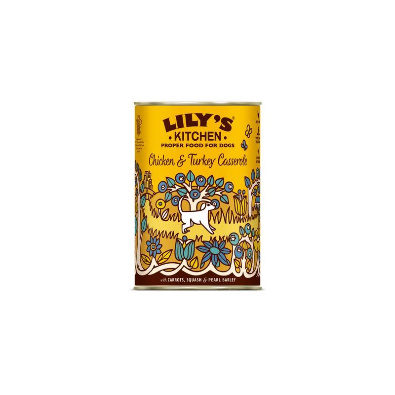 LILY'S KITCHEN CHIEN POULET DINDE LEGUMES goût ORGE PERLE 400gr