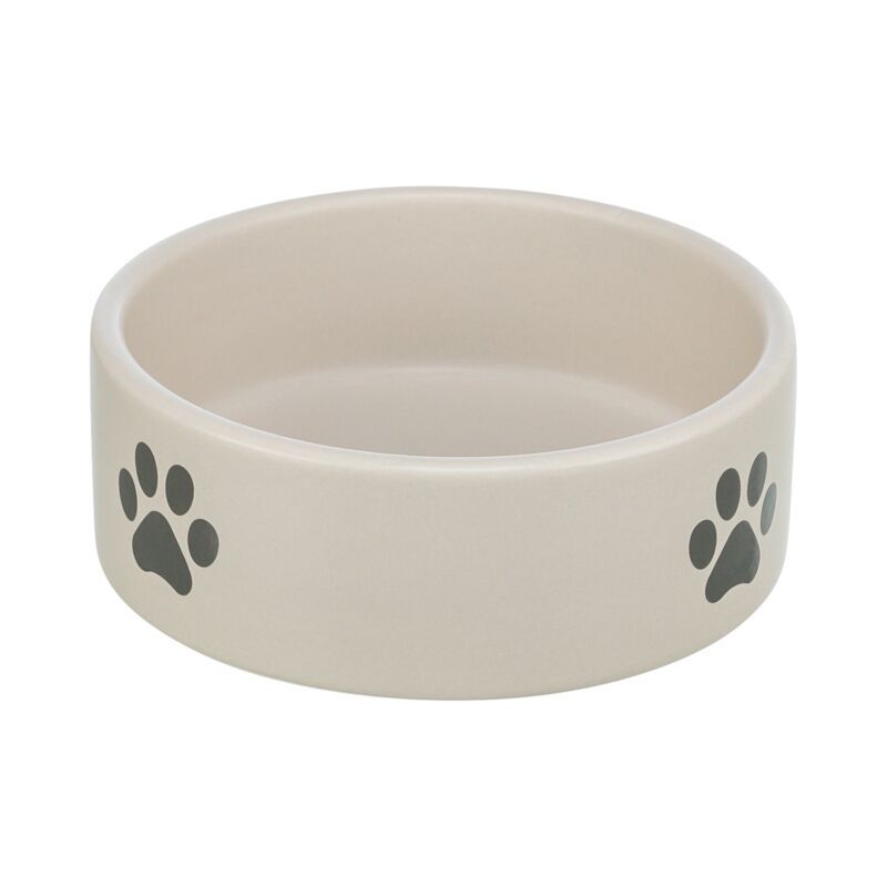 GAMELLE CERAMIQUE MOTIF PATTE 0.8L Diam.16cm GRIS CLAIR/GRIS