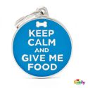 Médaille Charms Keep Calm Give Me Food