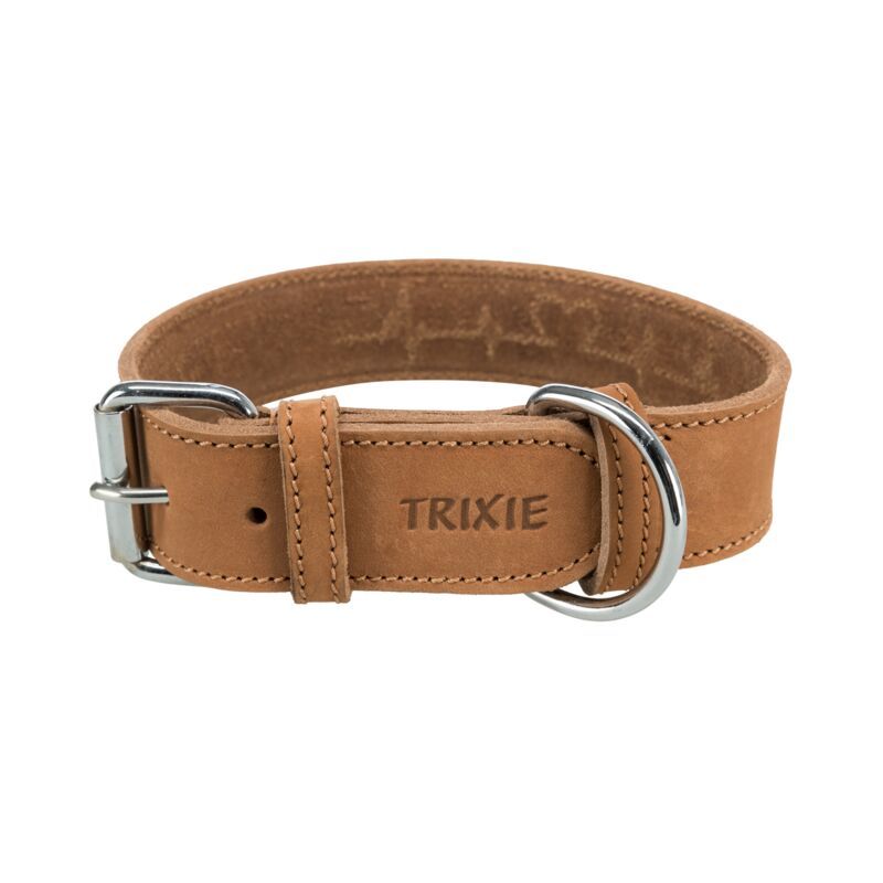 RUSTIC COLLIER CUIR CIRE/VIEILLI HEARTBEAT S-M 34-40cm/30mm BRUN