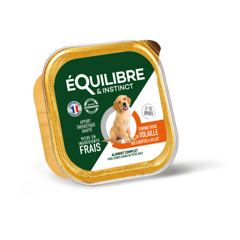 EQUILIBRE BARQUETTE 150G CHIOT VOLAILLE