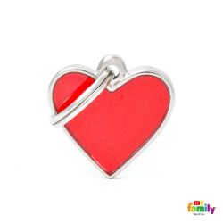 Médaille Reflective petit coeur rouge