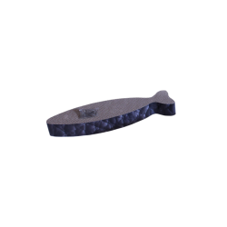 GRIFFOIR POISSON 44x13x5cm IMPRIME NOIR TAUPE BLANC