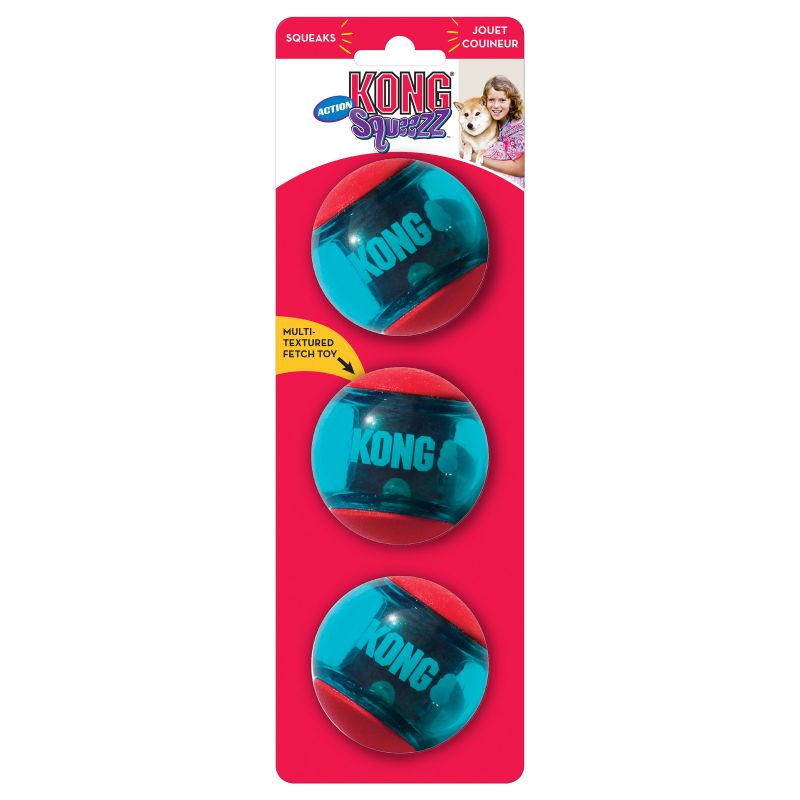 KONG SQUEEZZ ACTION BALL RED MD