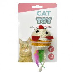 SISAL MOUSE W/FEATHERS...