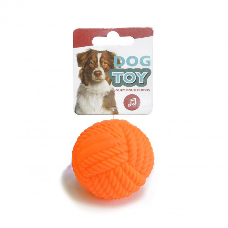 VINYL BALL W/ROPE PATTERN 7.5cm 3 ASSORTED COLOURS
