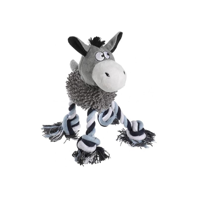JOUET PELUCHE ANE/CHEVAL+CORDES