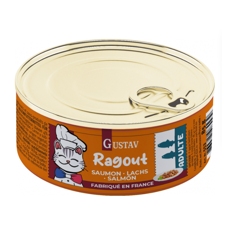 GUSTAV RAGOUT CHAT ADULTE SAUMON 85gr