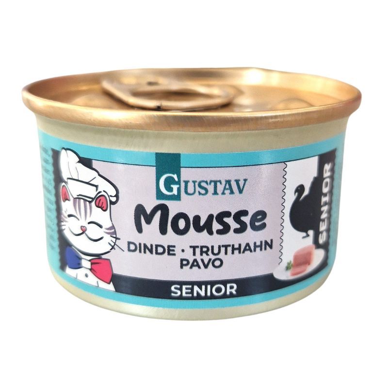GUSTAV MOUSSE CHAT SENIOR DINDE 85gr