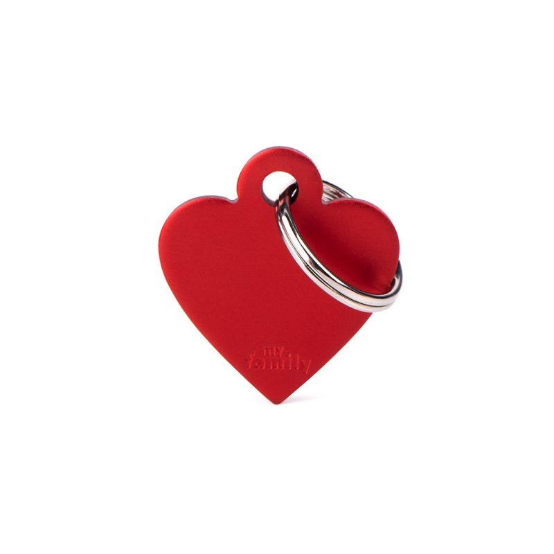 Médaille Basic petit cœur alu rouge
