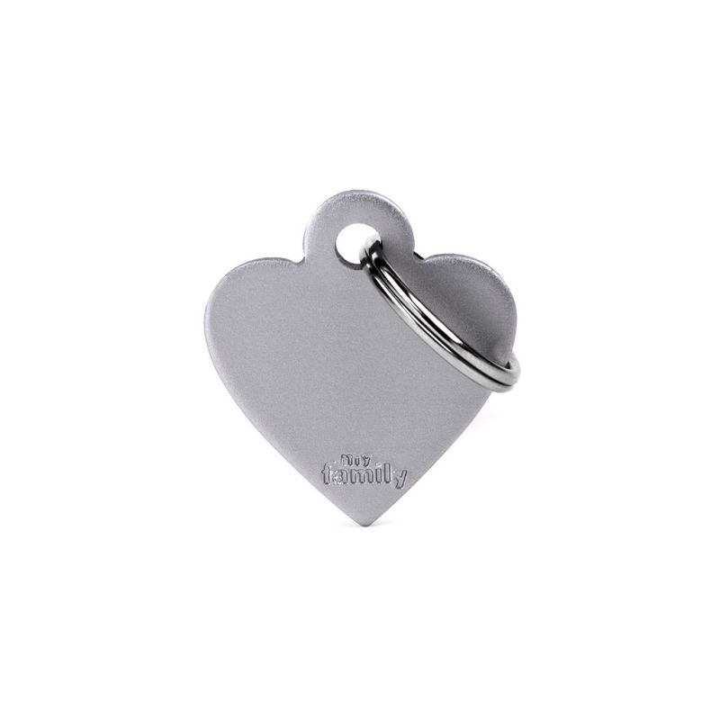 Médaille Basic petit cœur alu gris