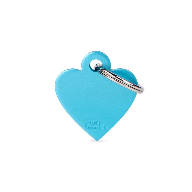 Médaille Basic petit cœur alu azur