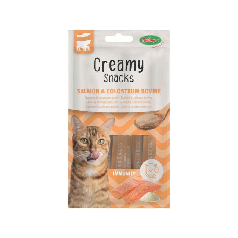 Creamy Snacks Chat IMMUNITY x4. saumon et colostrum bovin. 60g