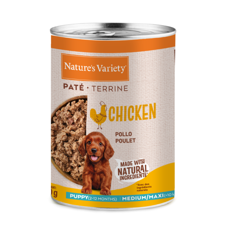 NV chien Pâté Chiot Med/Max poulet 400g