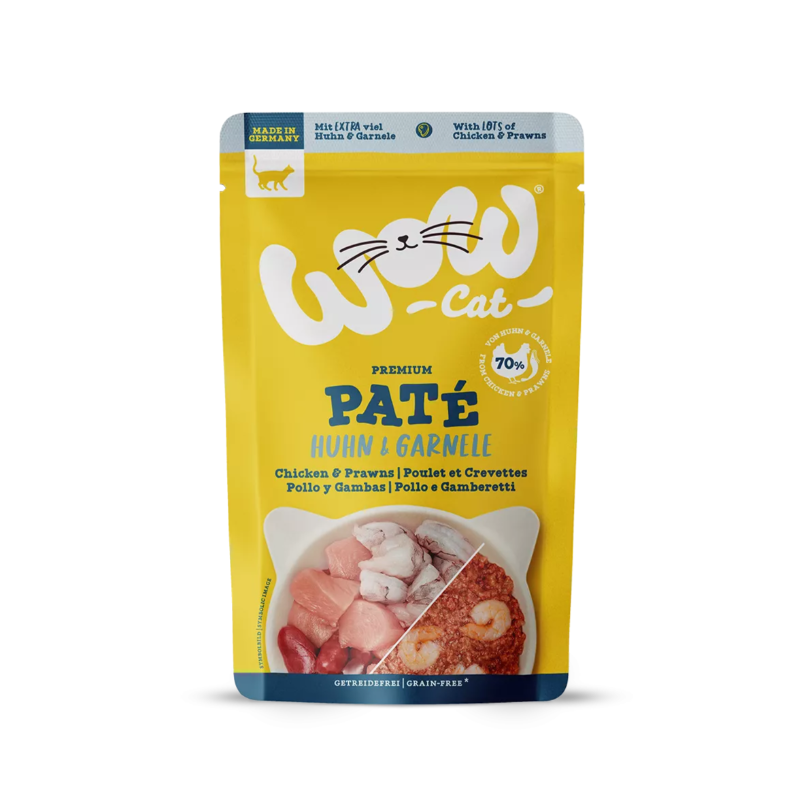 WOW CHAT PATEE ADULT POULET & CREVETTES 125 GR