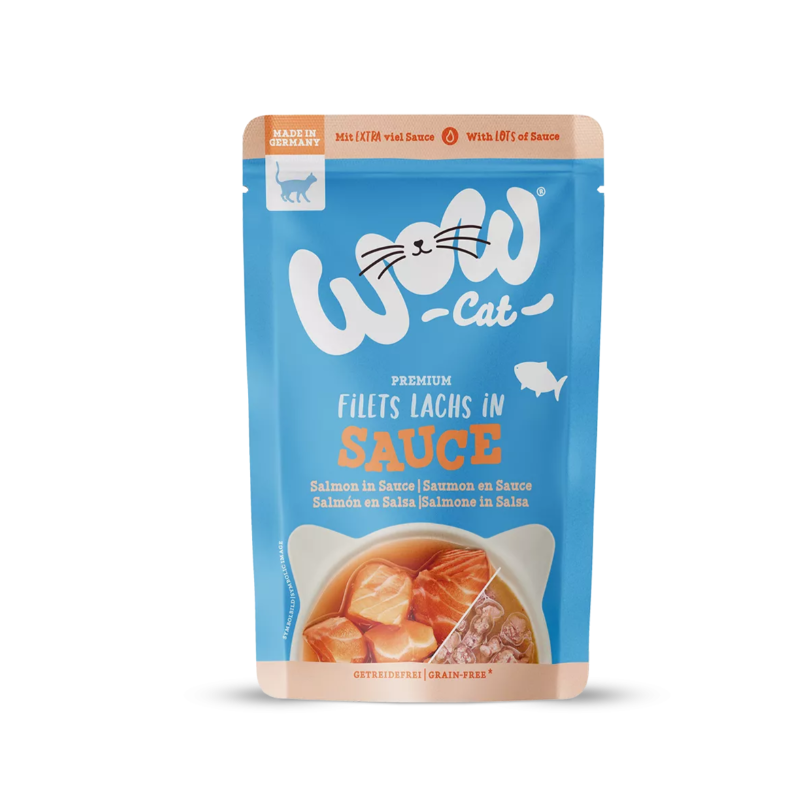 WOW CAT Sauce Adulte Saumon pour chat 85 g WOW CAT Sauce Adulte Saumon pour chat 85 g