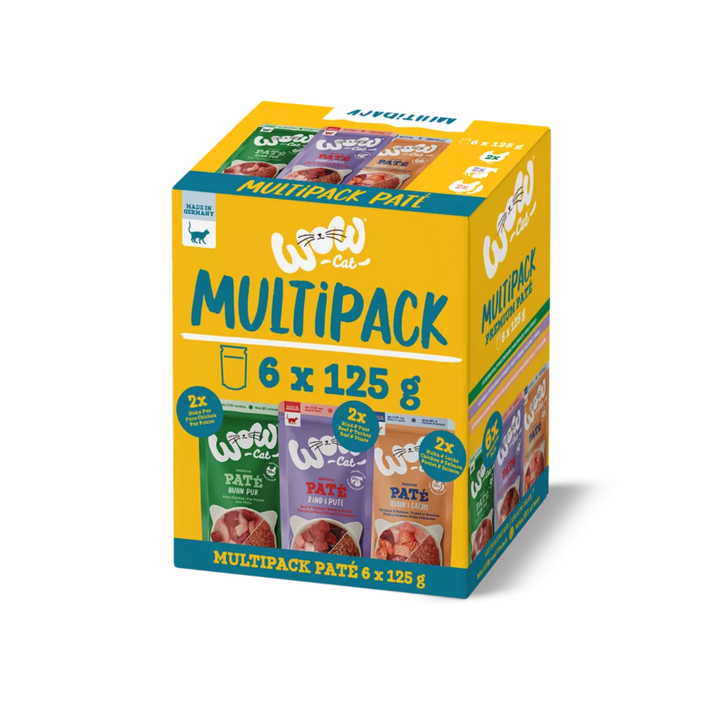 WOW CAT Pâtée Adulte Multipack 6 x 125 g pour chat WOW CAT Pâtée Adulte Multipack 6 x 125 g pour chat