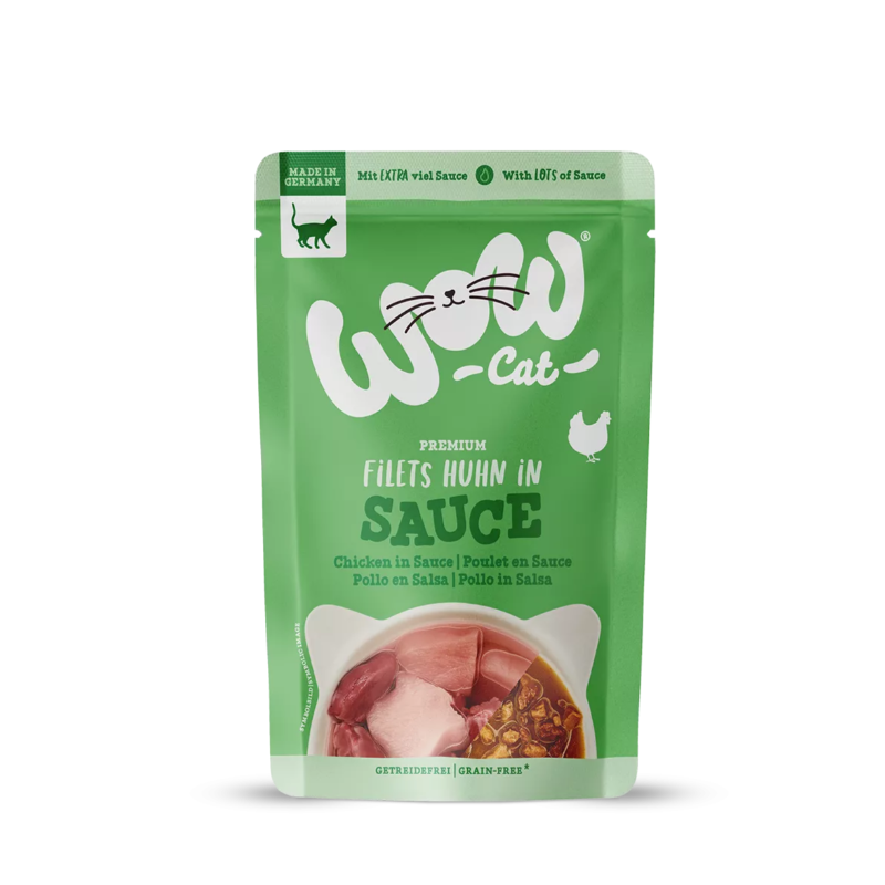 WOW CAT Sauce Adulte Poulet 85 g pâtée pour chat