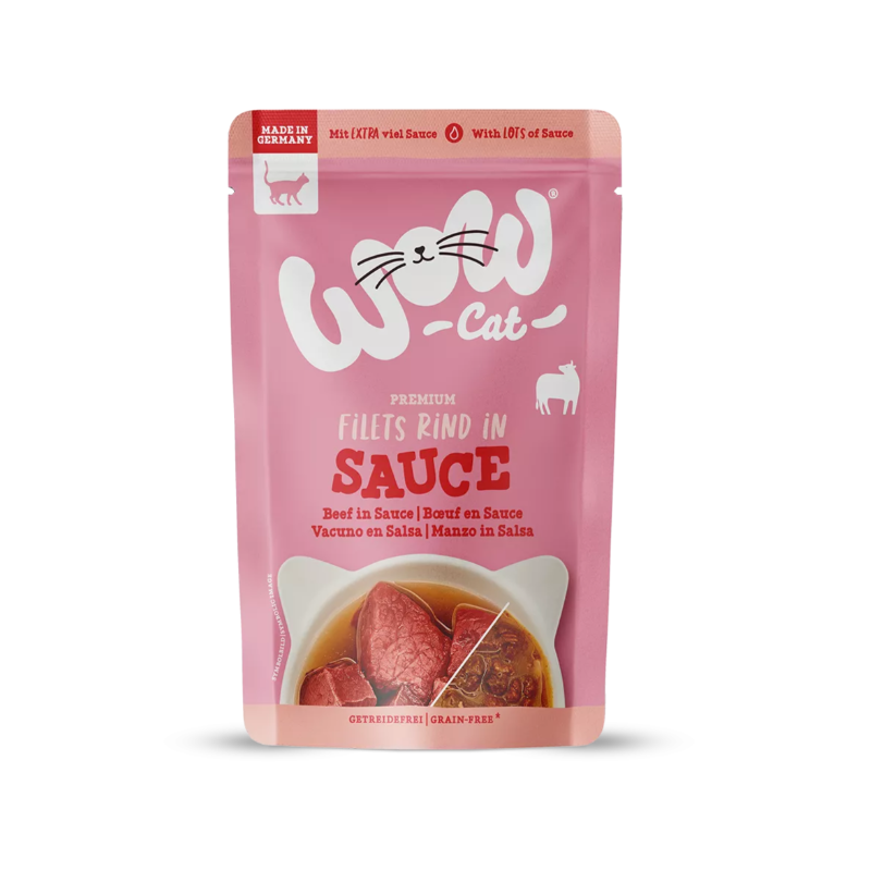 WOW CAT Sauce Adulte Bœuf 85 g pâtée pour chat