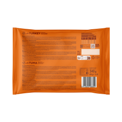 NV chat Pochon bouchées en sauce flowpack Dinde et Thon 4x85g