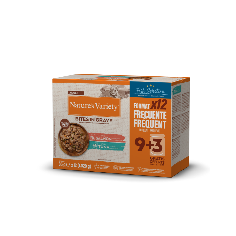 NV chat Bouchées en sauce Multipack Saumon & Thon12x85g