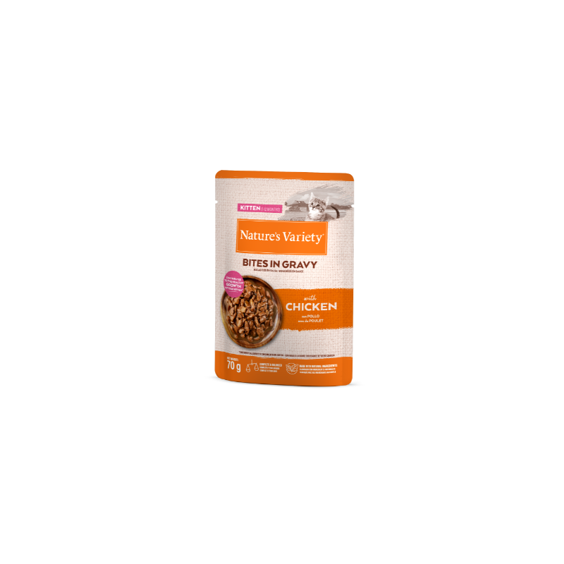 NV chat Pochon bouchées en sauce Kitten Poulet 70g
