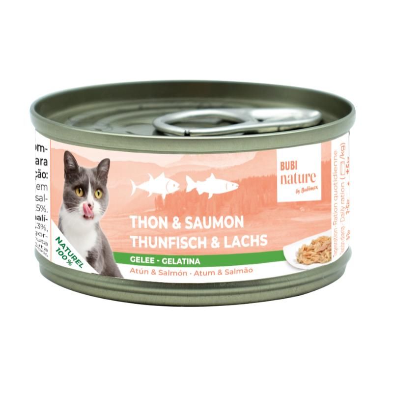 Bubi Nature Chat Thon et Saumon en Gelée 70 g Bubi Nature Chat Thon et Saumon en Gelée 70 g