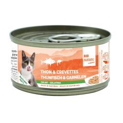 Bubi Nature Chat Thon et Crevettes en Gelée 70 g