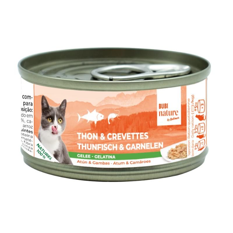 Bubi Nature Chat Thon et Crevettes en Gelée 70 g Bubi Nature Chat Thon et Crevettes en Gelée 70 g