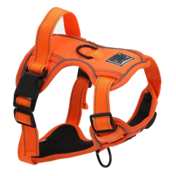 HARNAIS REFLECHISSANT ORANGE CHIEN TAILLE S