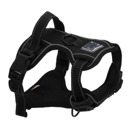 HARNAIS REFLECHISSANT NOIR CHIEN TAILLE S