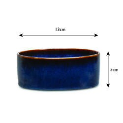 SCRUFFS BOWL REACTIVE GLAZE BLUE 13CM
