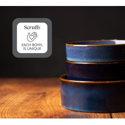 SCRUFFS BOWL REACTIVE GLAZE BLUE 15CM
