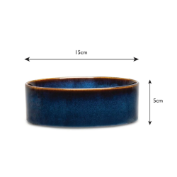 SCRUFFS BOWL REACTIVE GLAZE BLUE 15CM