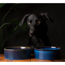SCRUFFS BOWL REACTIVE GLAZE BLUE 19CM