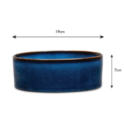 SCRUFFS BOWL REACTIVE GLAZE BLUE 19CM