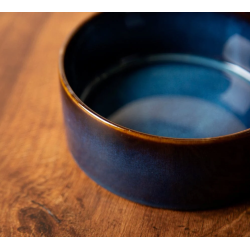 SCRUFFS BOWL REACTIVE GLAZE BLUE 19CM