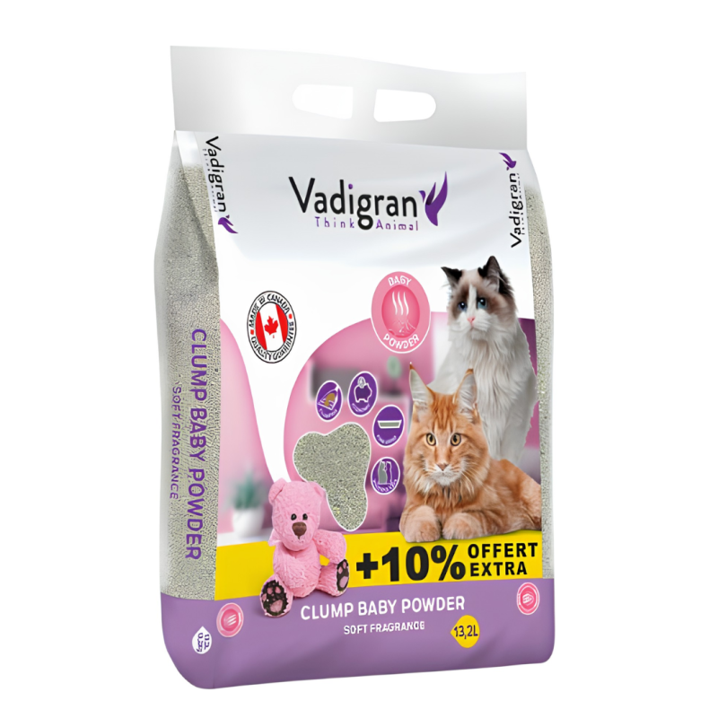LITIERE CHAT BENTONITE BABYPOWDER 13.2kg