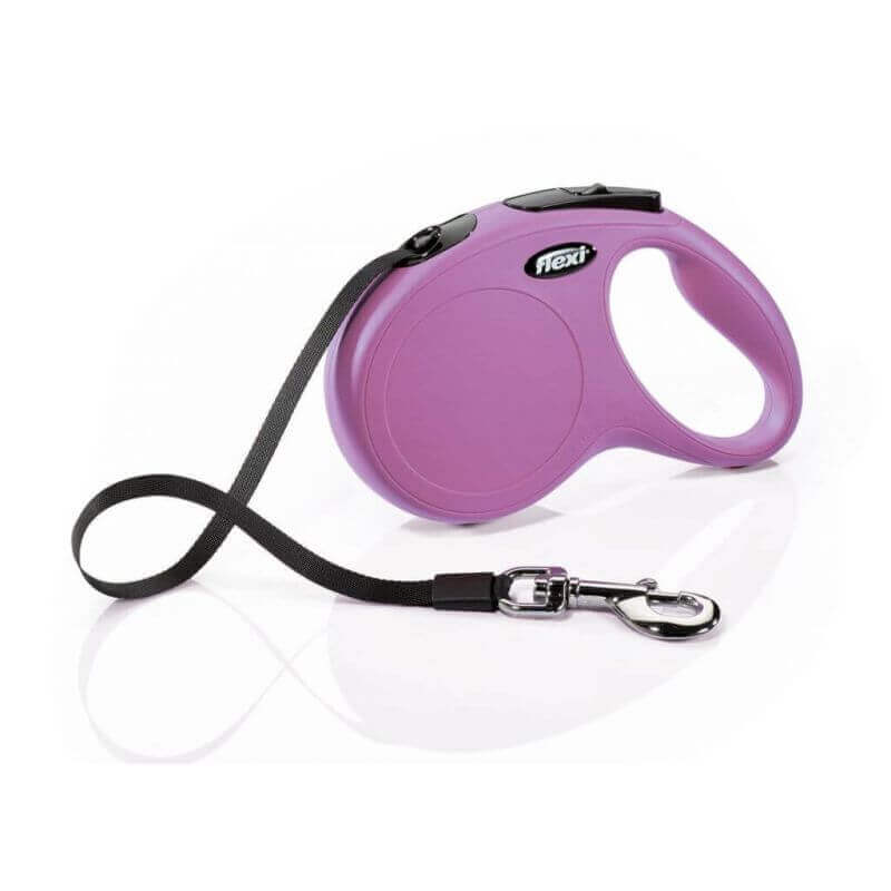 Laisse Flexi New Classic Sangle 3M Rose Laisse Flexi New Classic Sangle 3M Rose