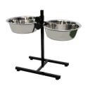 Support ajustable double + 2 gamelles 2,8L