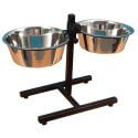 Support ajustable double + 2 gamelles 4L