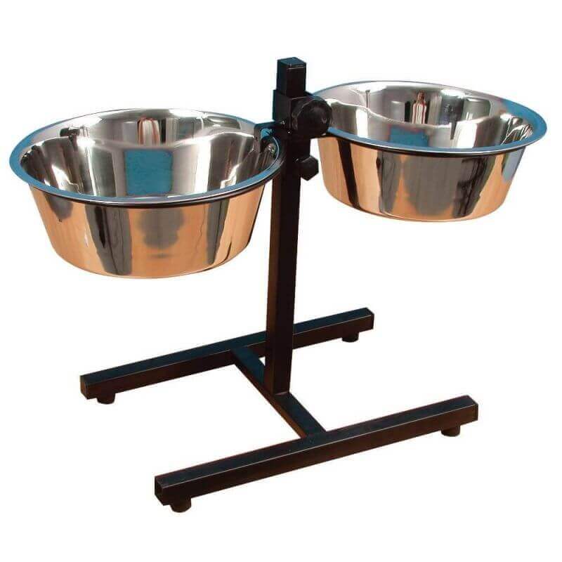 Support ajustable double + 2 gamelles 4L