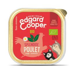 Barquette chat Poulet bio 85g Edgar Cooper